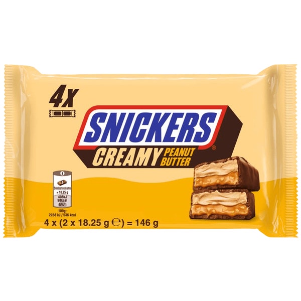 SNICKERS Multipack Duo Creamy Peanut Butter 4x(2x18,25g)
